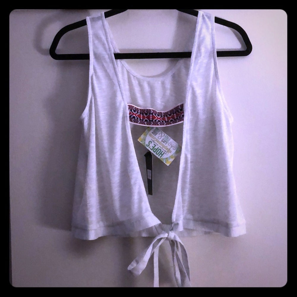 Flowy, open back tank. Size Large.